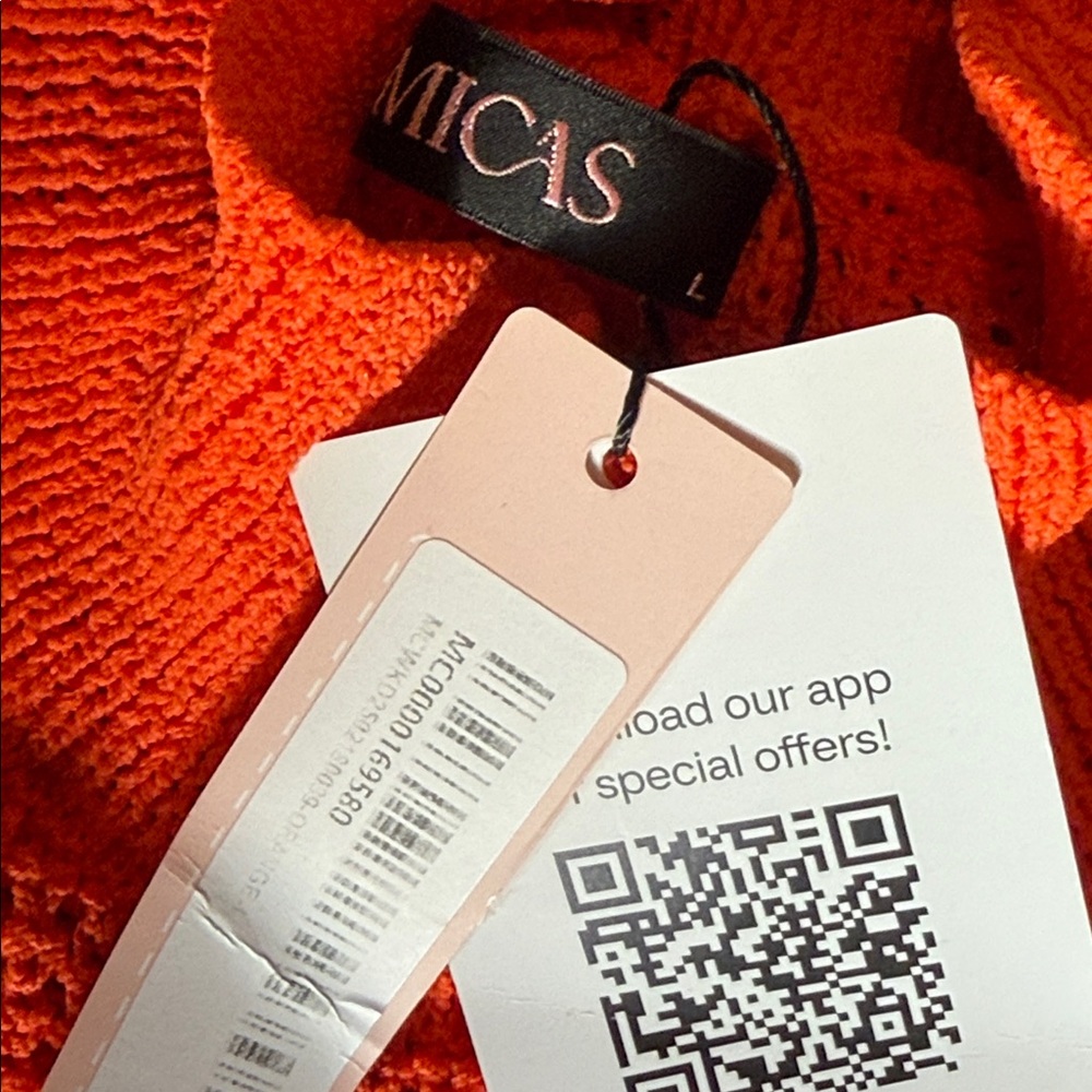 Micas‎ Sleeveless Orange Knit Dress with Fringe - Picture 14 of 16